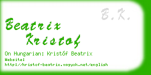 beatrix kristof business card