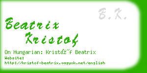 beatrix kristof business card